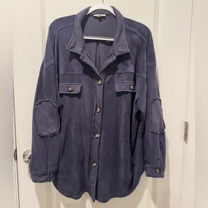 ILLA ILLA Dark Blue velour Jacket size Medium